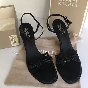 Badgley Mischka satin strapy heals